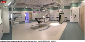 CMP Surgical Instrument Cabinet is hidden in photo of Lawrence General Hospital&nbsp; new OPerating Room
